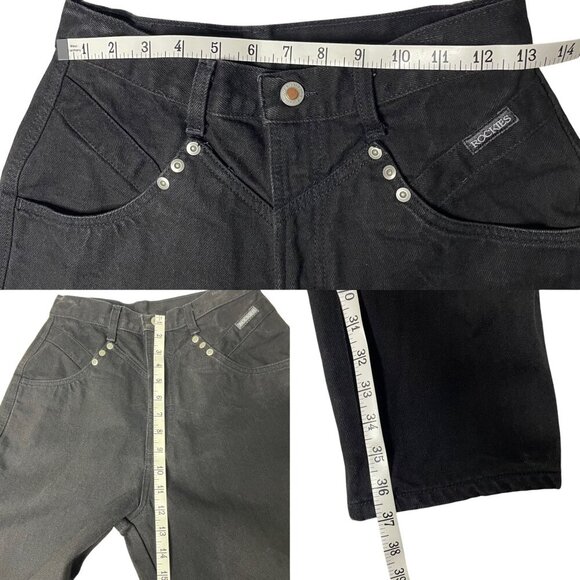 Vintage Rockies USA High Rise Black Denim Western Jeans Size 9/10 Bareback - Picture 8 of 9